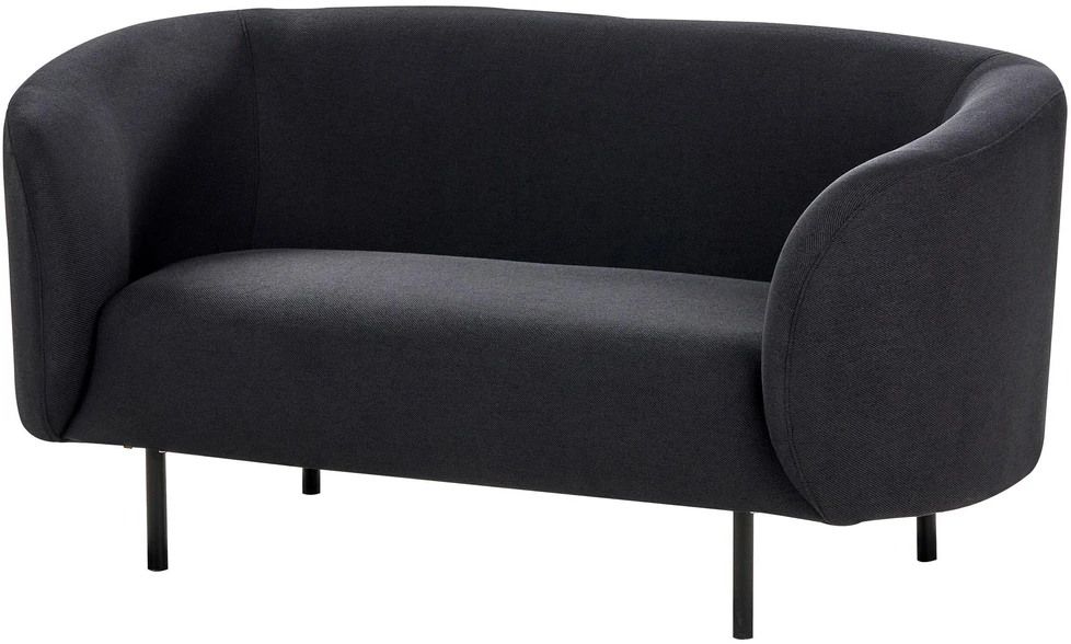 Beliani Dviejų vietų sofa LOEN, juoda