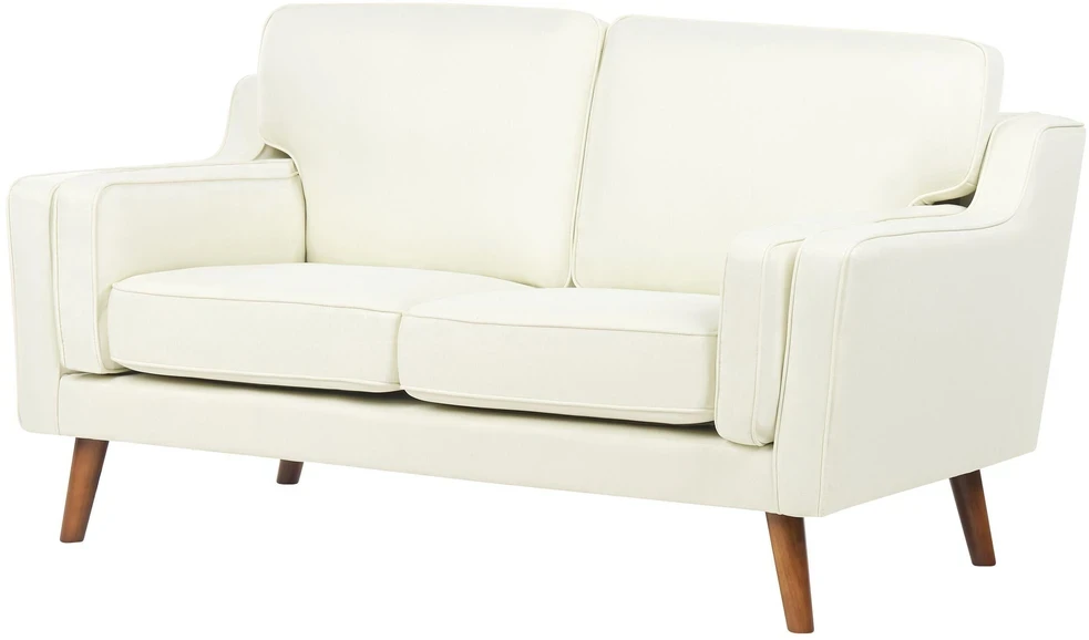 Beliani Dviejų vietų sofa LOKKA, kreminė balta