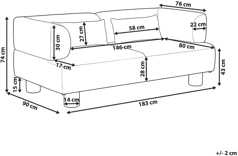 Beliani Dviejų vietų sofa MOVIK, Boucle, smėlio spalvos