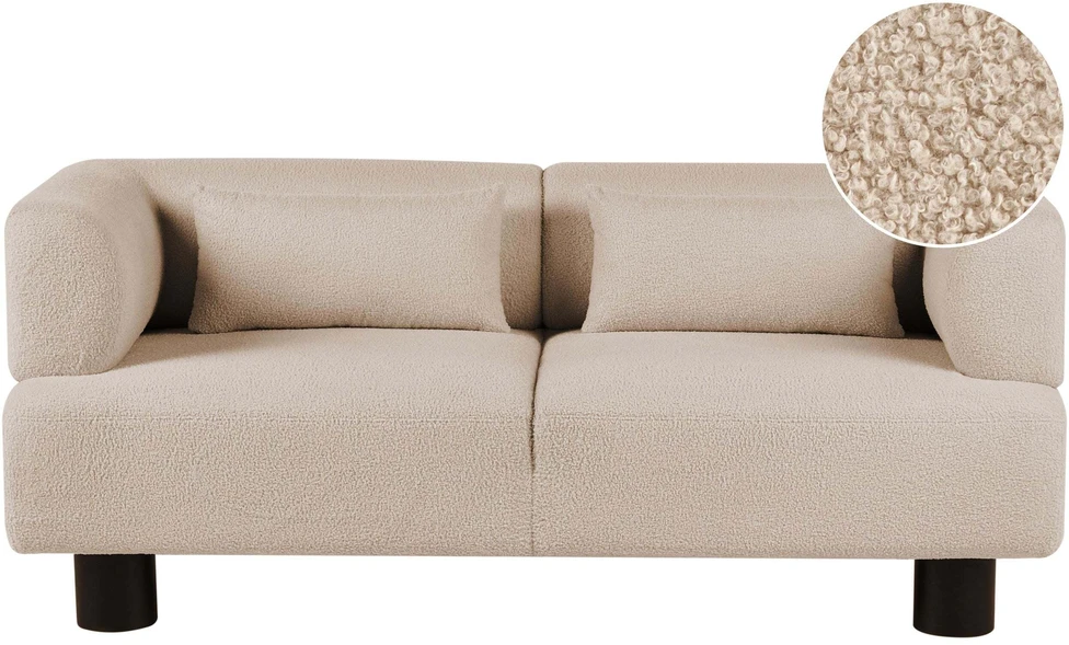 Beliani Dviejų vietų sofa MOVIK, Boucle, smėlio spalvos