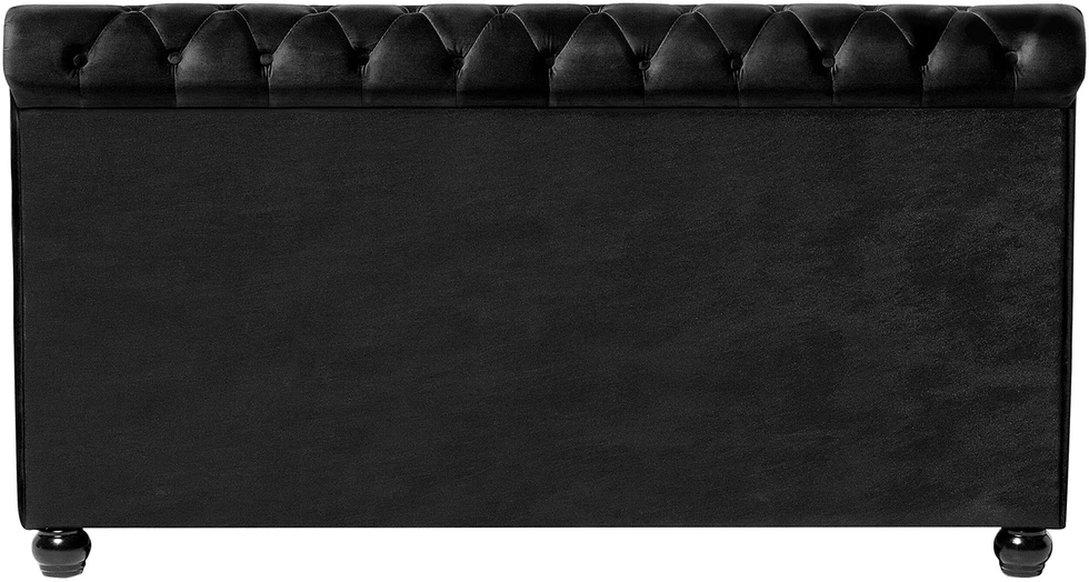 Beliani Dvigulė lova AVALLON 180 x 200 cm juoda aksominė