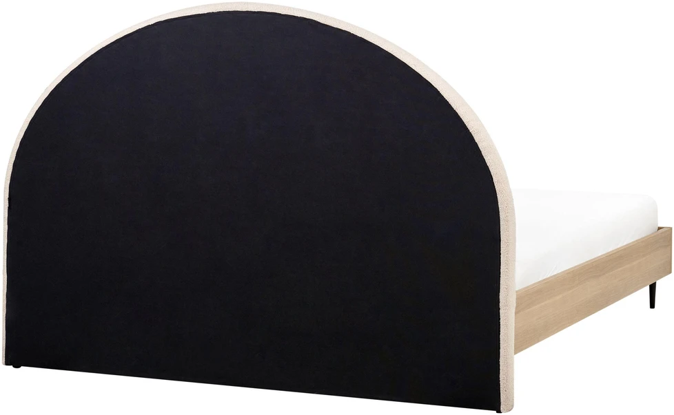 Beliani Dvigulė lova Boucle MILLAY 180 x 200 cm, smėlio spalvos