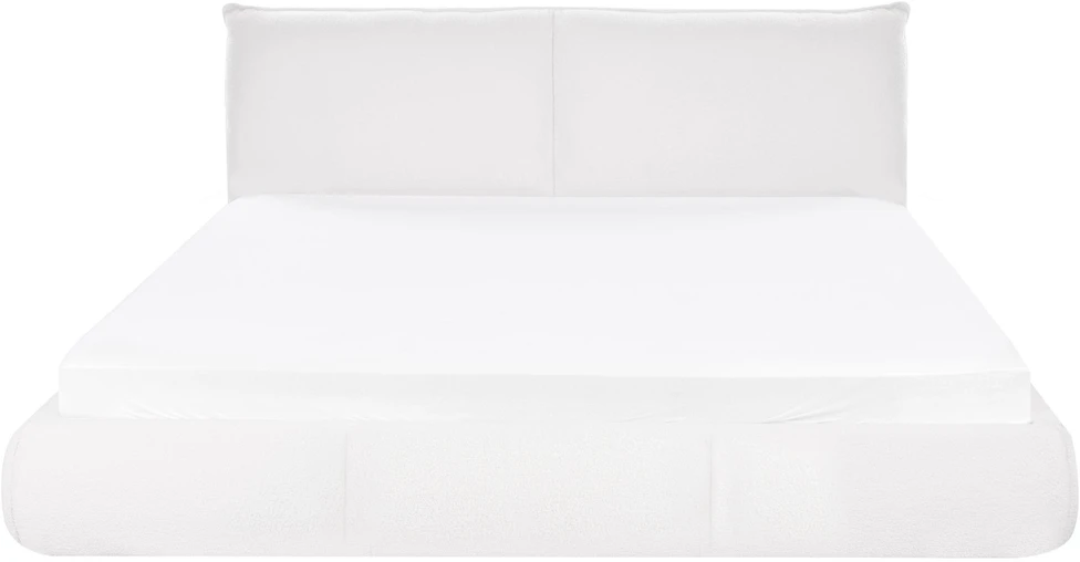 Beliani Dvigulė lova Boucle VINAY 180 x 200 cm, balta