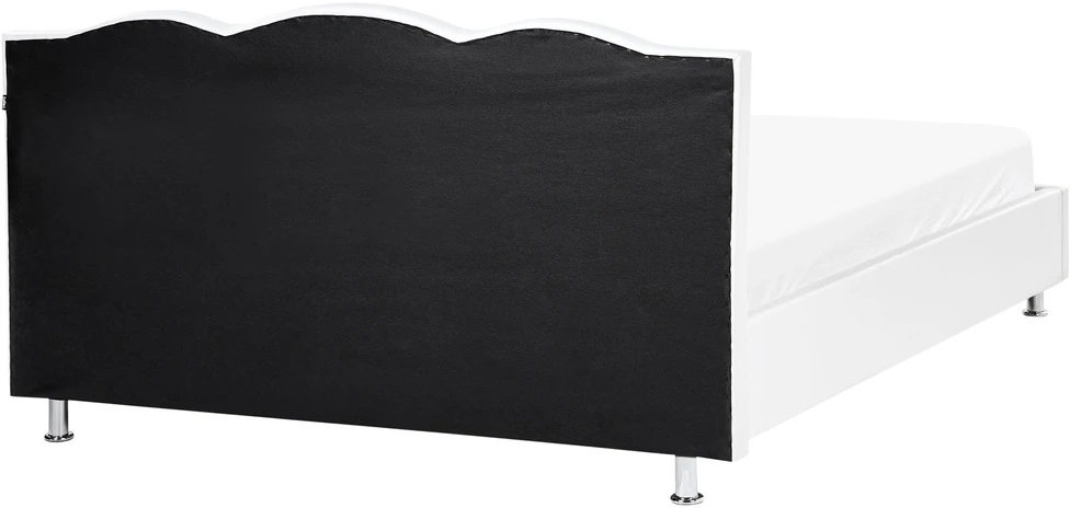 Beliani Dvigulė lova iš dirbtinės odos METZ 160 x 200 cm balta