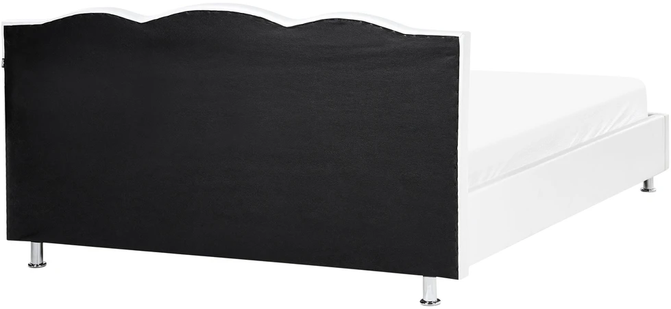 Beliani Dvigulė lova iš eko odos METZ 180 x 200 cm balta