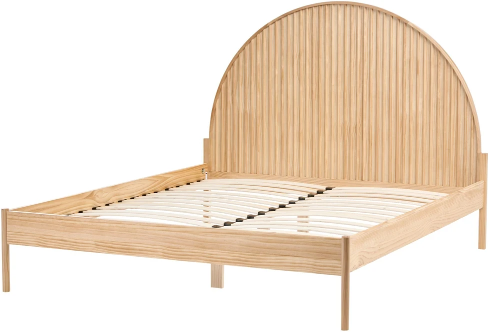 Beliani Dvigulė lova MASCORTEL 160 x 200 cm iš pušies medienos, šviesiai ruda