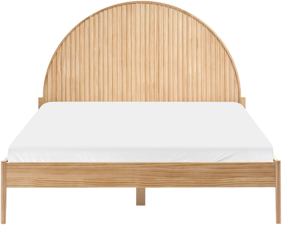 Beliani Dvigulė lova MASCORTEL 160 x 200 cm iš pušies medienos, šviesiai ruda