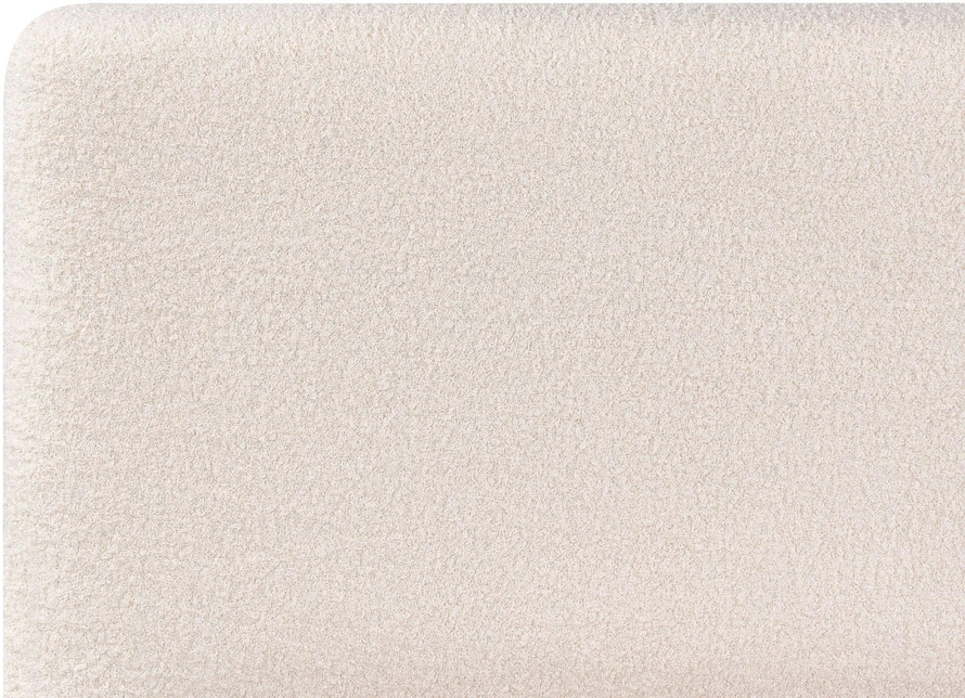 Beliani Dvigulė lova su patalynės dėže BOUSSE, boucle audinys, pieno balta, 160 x 200 cm