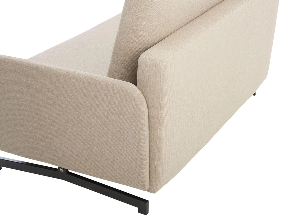 Beliani Dvivietė išskleidžiama sofa BELFAST smėlio spalvos