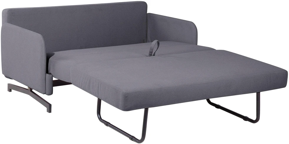 Beliani Dvivietė išskleidžiama sofa BELFAST pilka