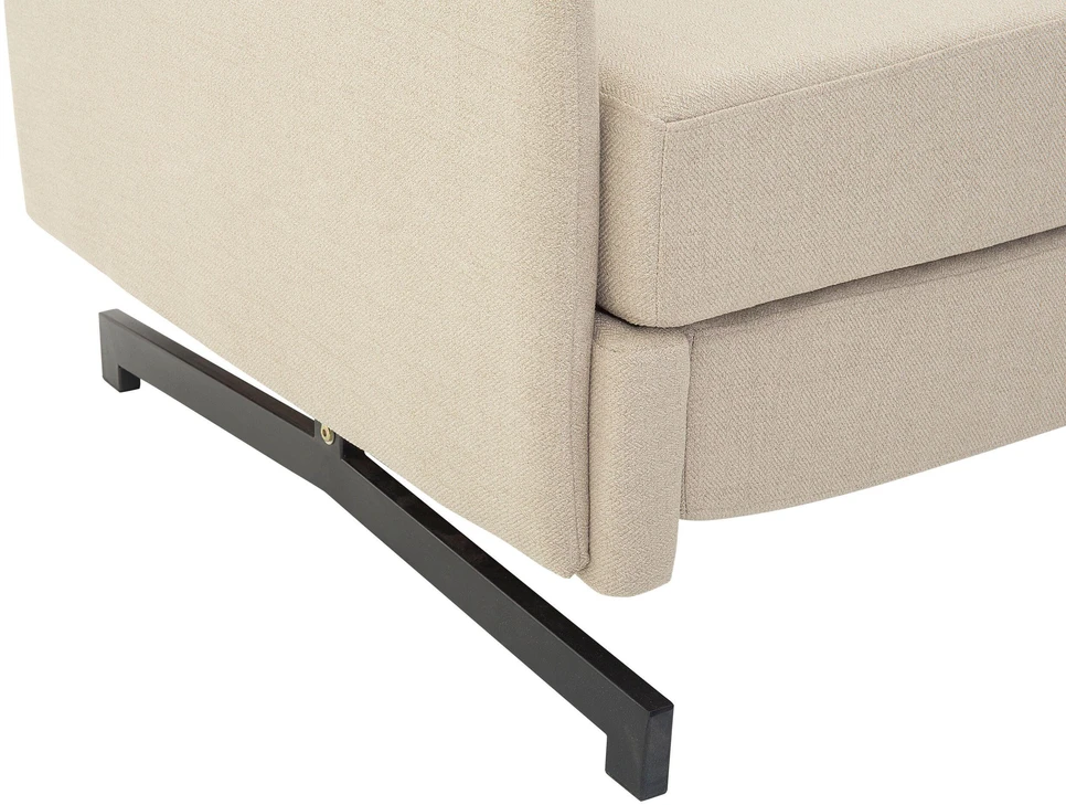 Beliani Dvivietė išskleidžiama sofa BELFAST smėlio spalvos