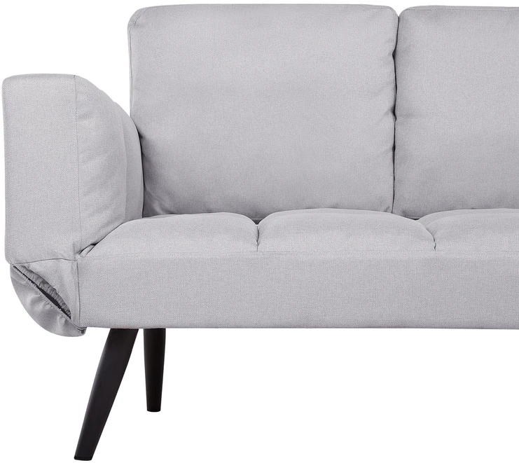 Beliani Dvivietė išskleidžiama sofa BREKKE šviesiai pilka