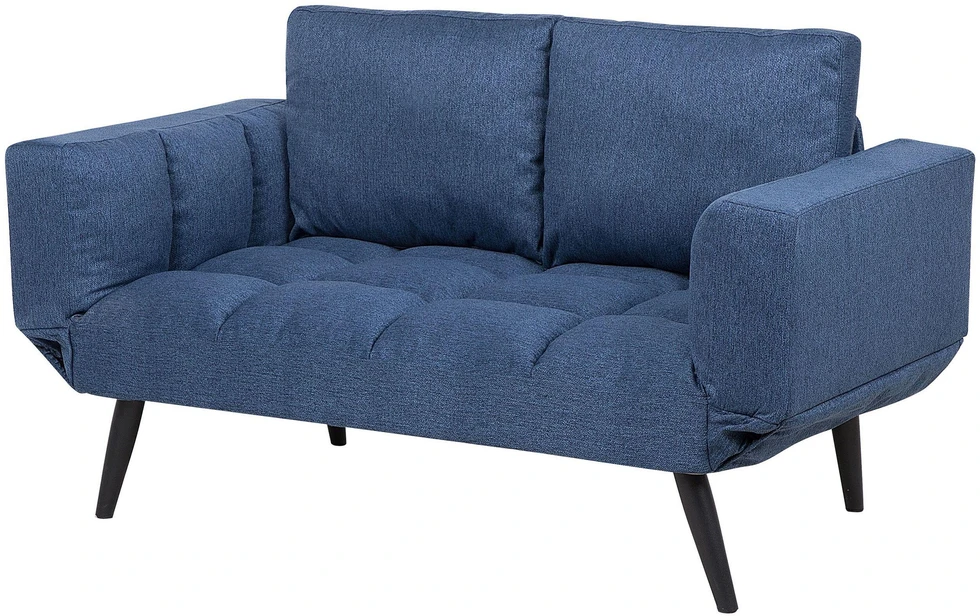 Beliani Dvivietė išskleidžiama sofa BREKKE tamsiai mėlyna