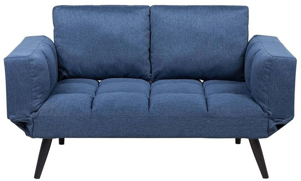 Beliani Dvivietė išskleidžiama sofa BREKKE tamsiai mėlyna