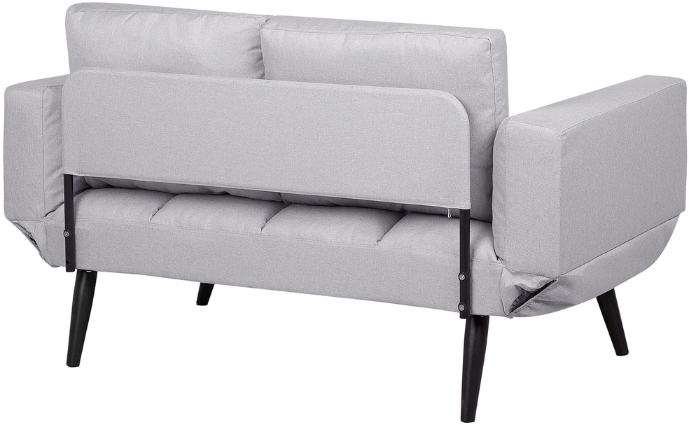Beliani Dvivietė išskleidžiama sofa BREKKE šviesiai pilka