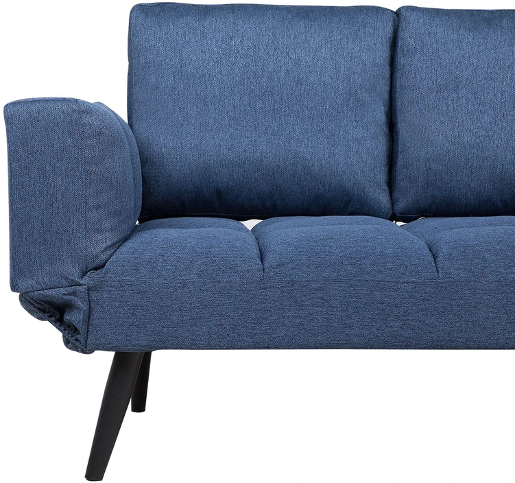 Beliani Dvivietė išskleidžiama sofa BREKKE tamsiai mėlyna