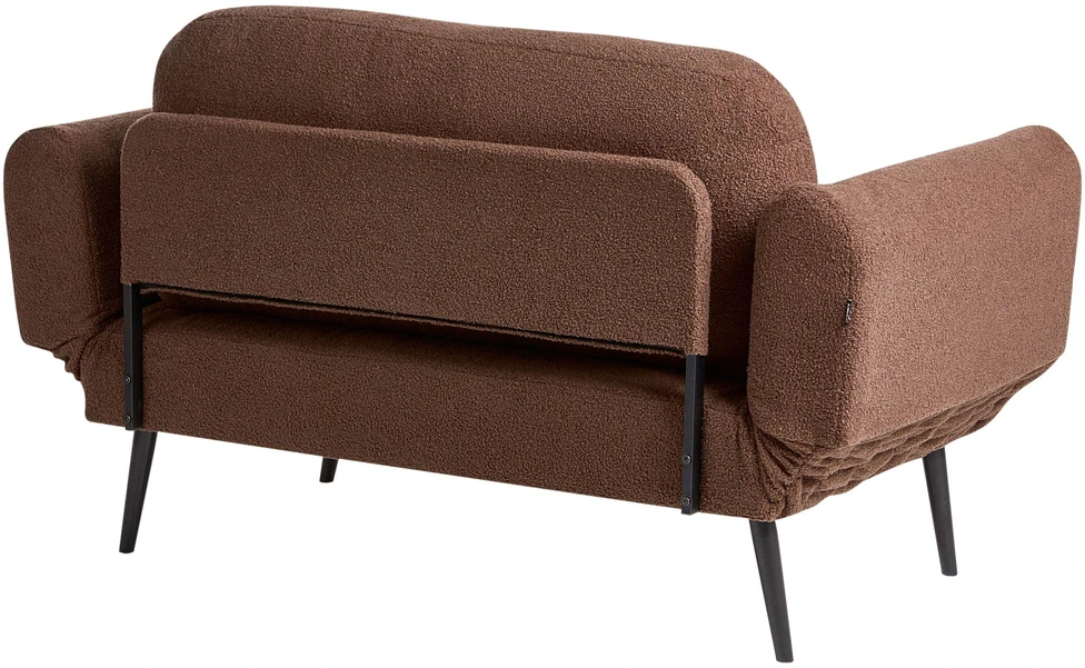 Beliani Dvivietė išskleidžiama sofa DOROTEA, Boucle, ruda