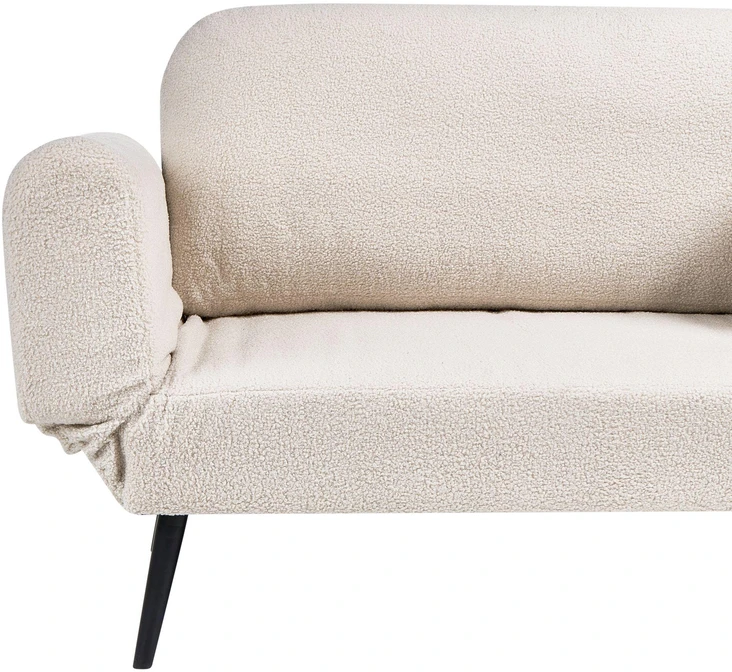 Beliani Dvivietė išskleidžiama sofa DOROTEA, balta boucle