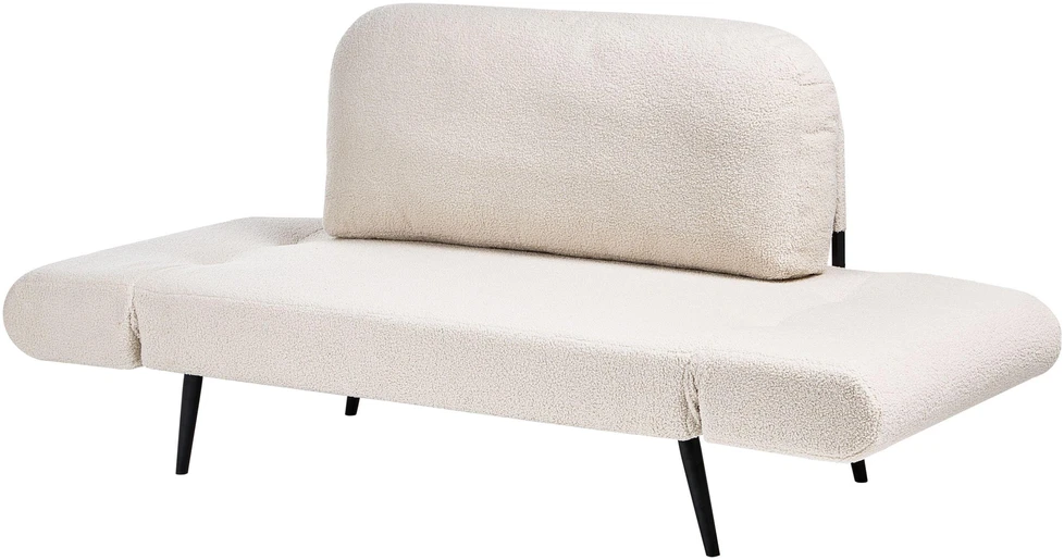 Beliani Dvivietė išskleidžiama sofa DOROTEA, balta boucle