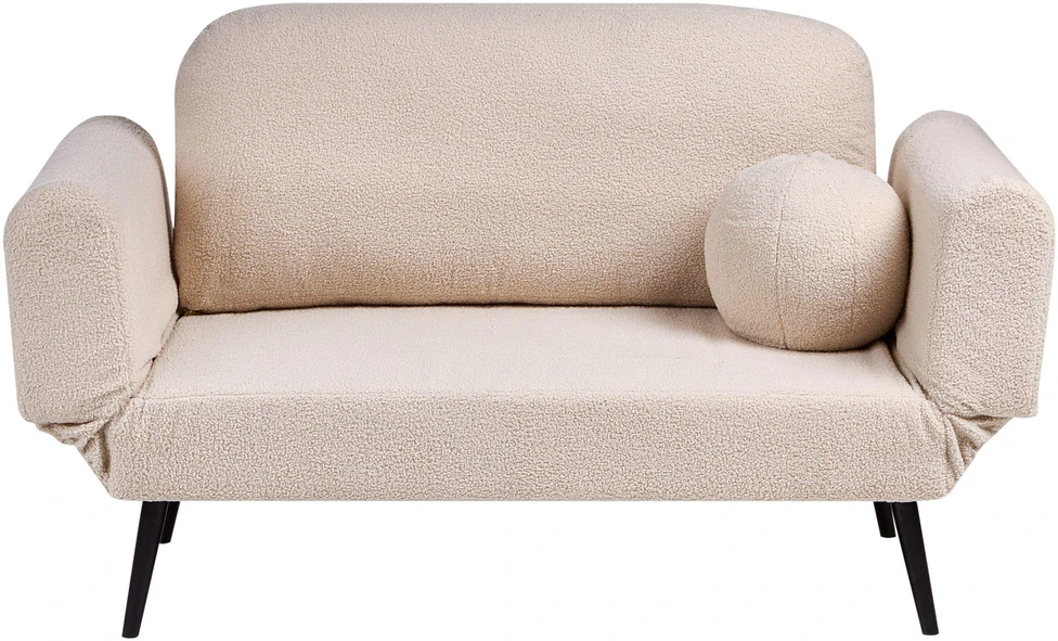 Beliani Dvivietė išskleidžiama sofa DOROTEA, Boucle, smėlio spalvos