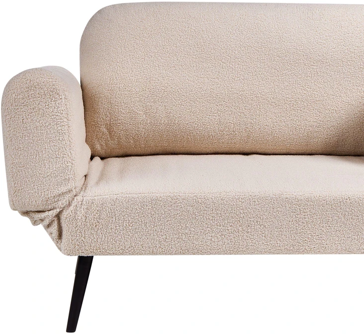 Beliani Dvivietė išskleidžiama sofa DOROTEA, Boucle, smėlio spalvos