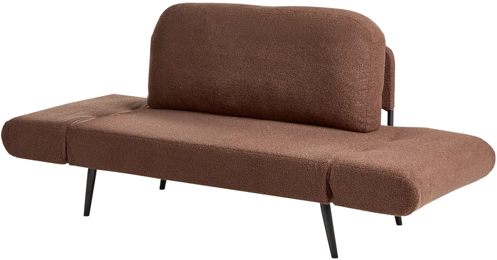 Beliani Dvivietė išskleidžiama sofa DOROTEA, Boucle, ruda