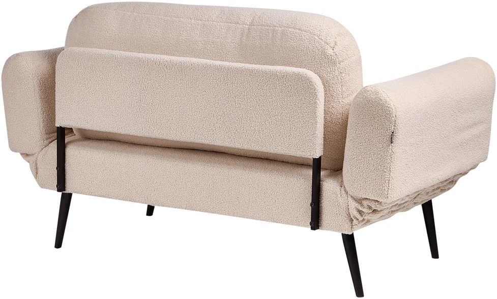 Beliani Dvivietė išskleidžiama sofa DOROTEA, Boucle, smėlio spalvos