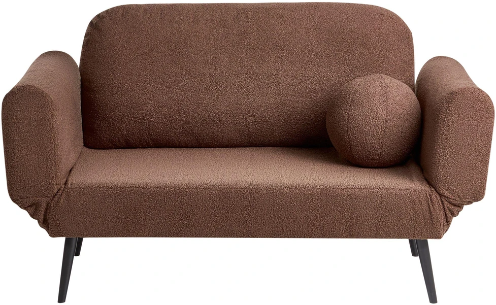 Beliani Dvivietė išskleidžiama sofa DOROTEA, Boucle, ruda