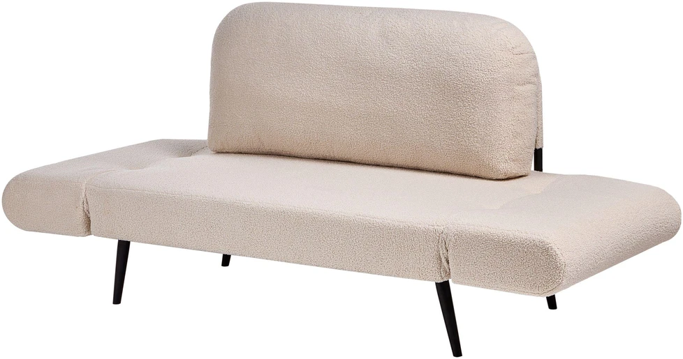 Beliani Dvivietė išskleidžiama sofa DOROTEA, Boucle, smėlio spalvos