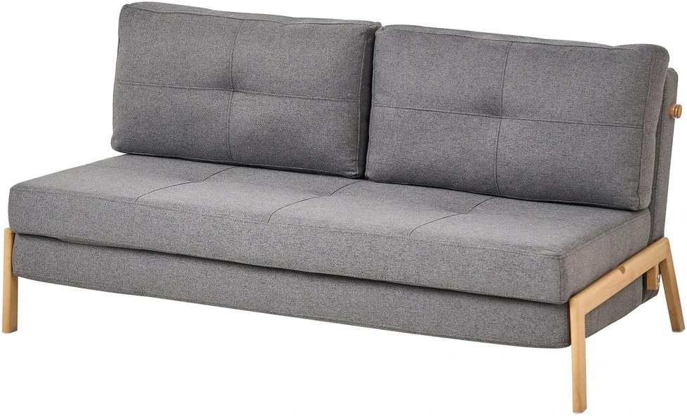 Beliani Dvivietė išskleidžiama sofa EDLAND, tamsiai pilka