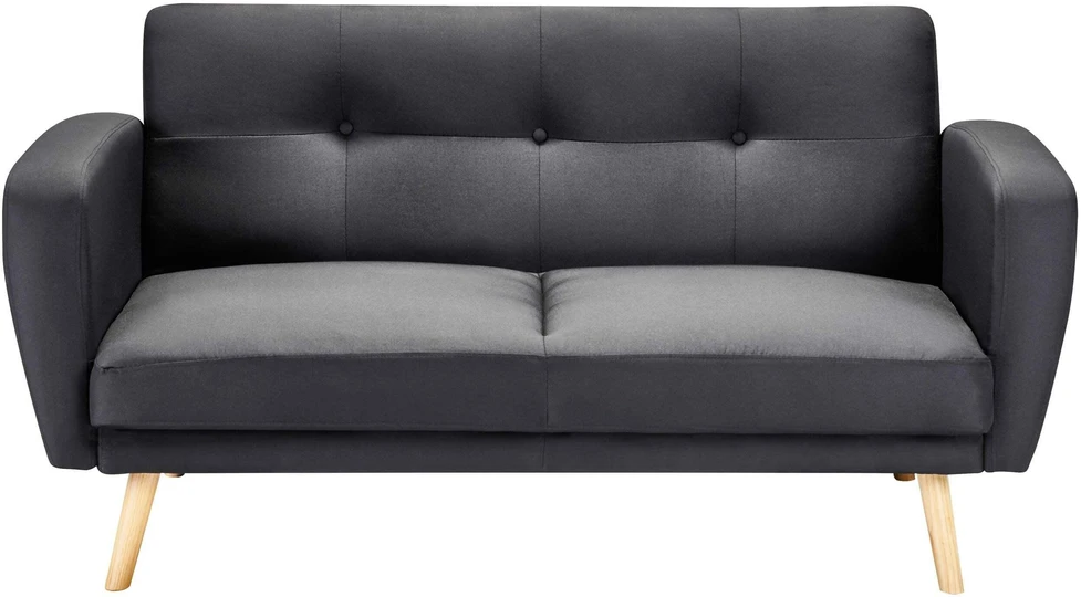 Beliani Dvivietė išskleidžiama sofa FLORLI Juoda