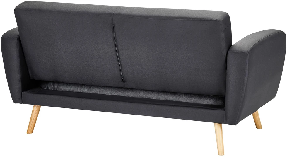 Beliani Dvivietė išskleidžiama sofa FLORLI Juoda