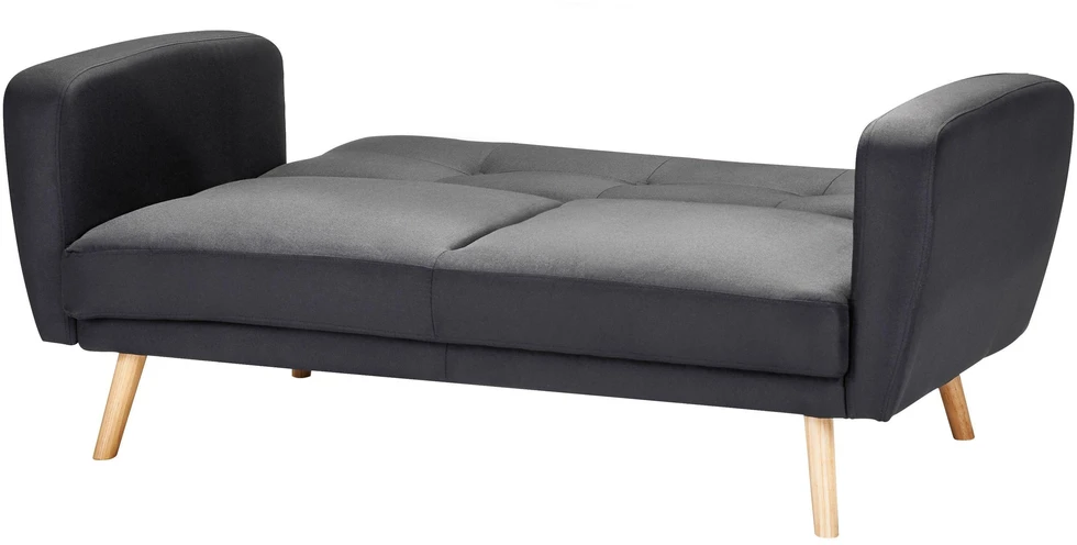 Beliani Dvivietė išskleidžiama sofa FLORLI Juoda