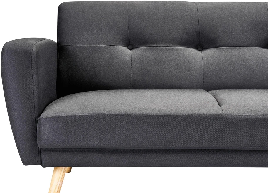 Beliani Dvivietė išskleidžiama sofa FLORLI Juoda