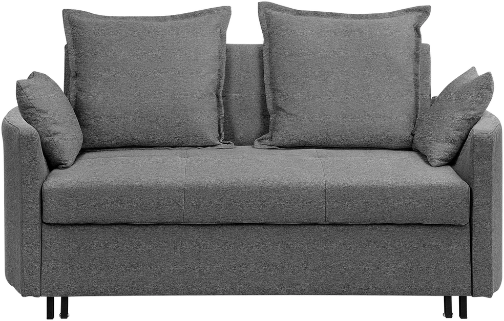 Beliani Dvivietė išskleidžiama sofa HOVIN pilka