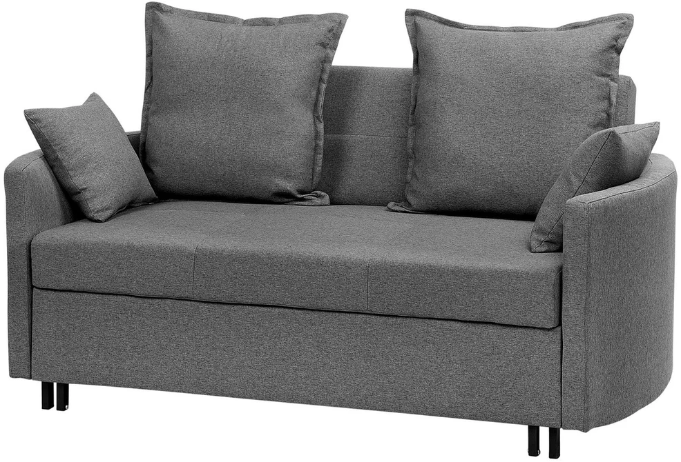 Beliani Dvivietė išskleidžiama sofa HOVIN pilka