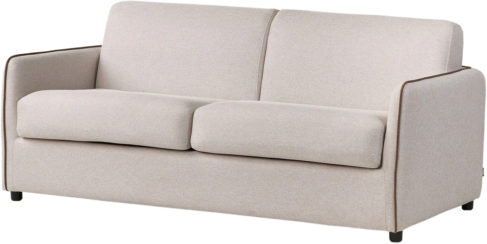 Beliani Dvivietė išskleidžiama sofa ISHOJ, šviesiai smėlio spalvos