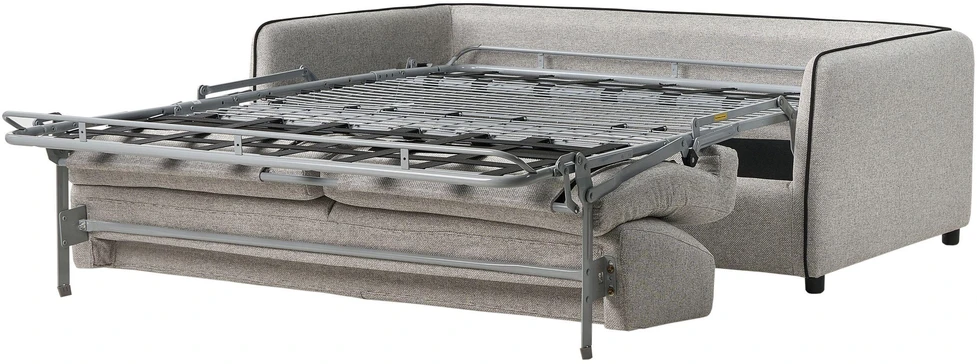 Beliani Dvivietė išskleidžiama sofa ISHOJ šviesiai pilka