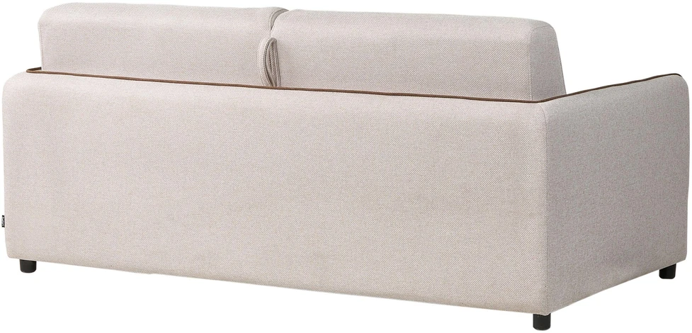 Beliani Dvivietė išskleidžiama sofa ISHOJ, šviesiai smėlio spalvos