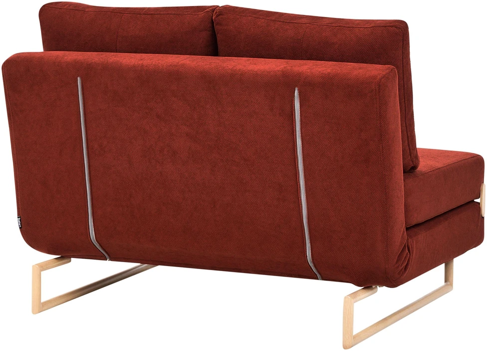 Beliani Dvivietė išskleidžiama sofa JERSLEV, raudona
