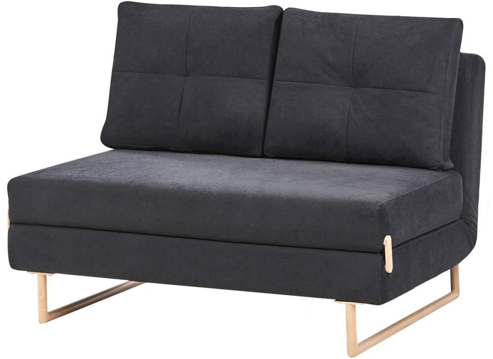 Beliani Dvivietė išskleidžiama sofa JERSLEV Juoda