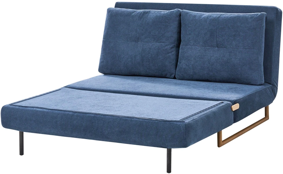 Beliani Dvivietė išskleidžiama sofa JERSLEV, mėlyna