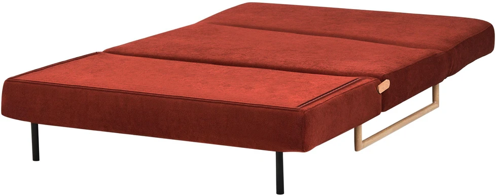Beliani Dvivietė išskleidžiama sofa JERSLEV, raudona