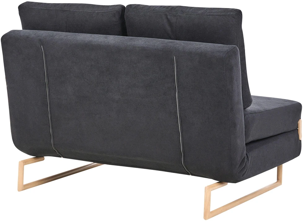 Beliani Dvivietė išskleidžiama sofa JERSLEV Juoda