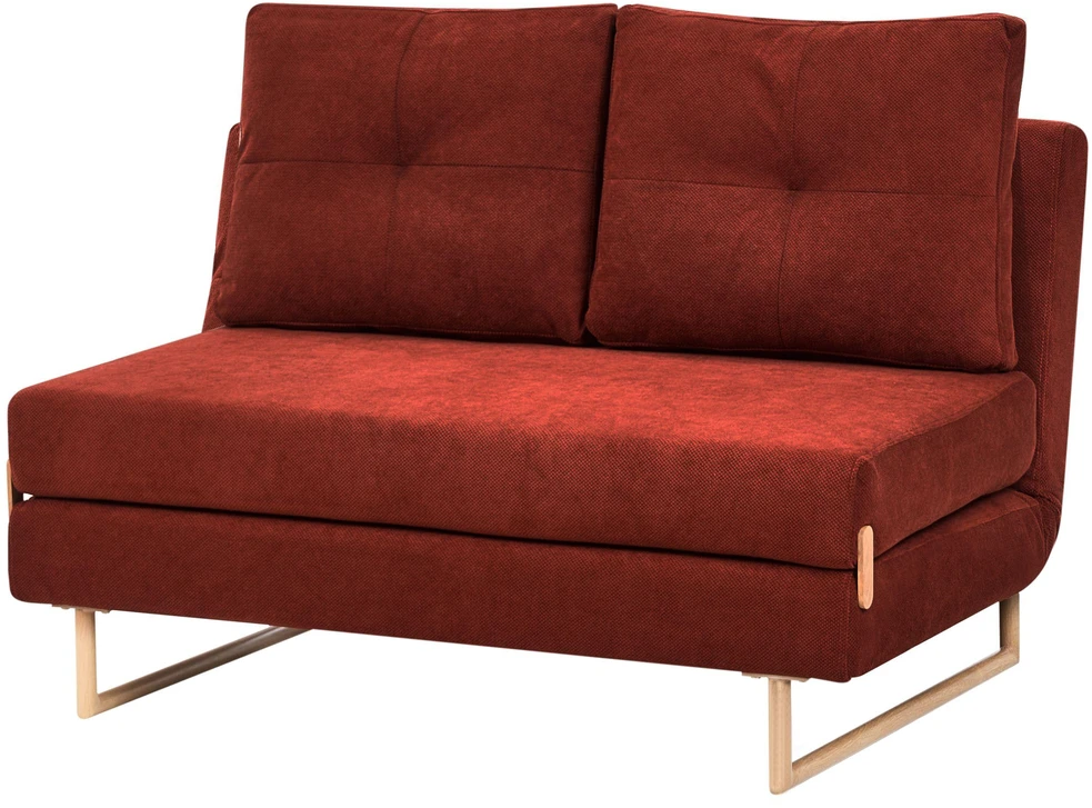 Beliani Dvivietė išskleidžiama sofa JERSLEV, raudona
