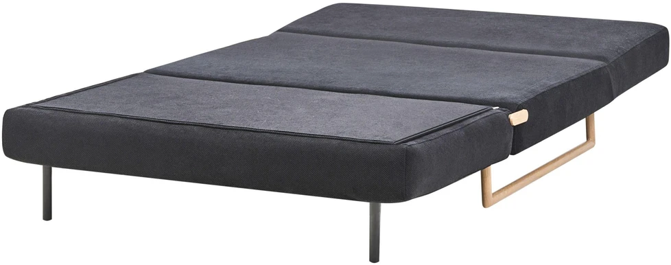 Beliani Dvivietė išskleidžiama sofa JERSLEV Juoda
