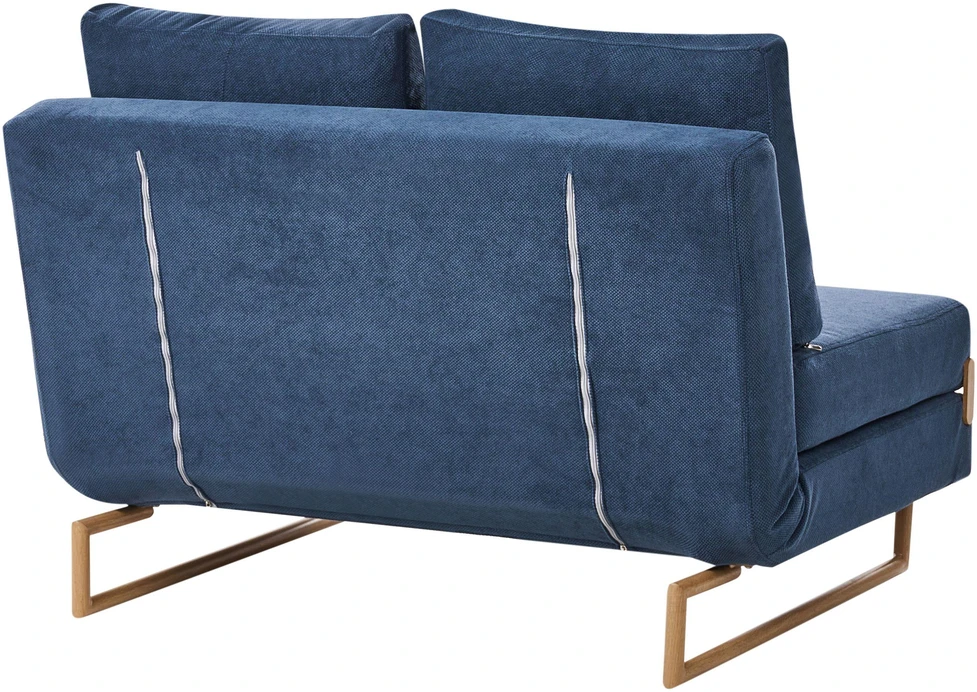 Beliani Dvivietė išskleidžiama sofa JERSLEV, mėlyna