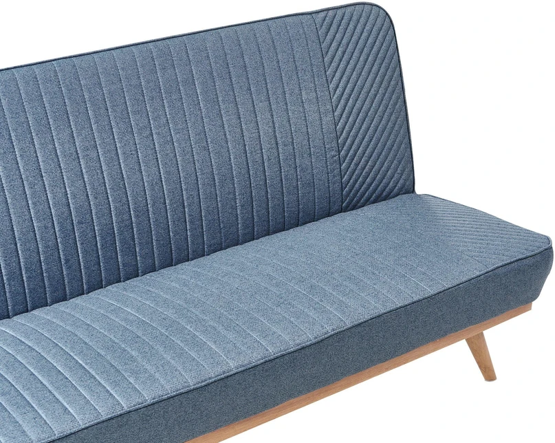 Beliani Dvivietė išskleidžiama sofa KALFAFEL, mėlyna