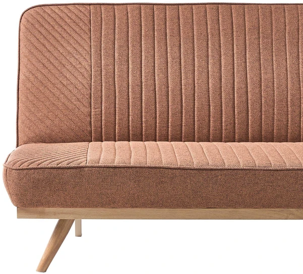 Beliani Dvivietė išskleidžiama sofa KALFAFEL, aukso ruda