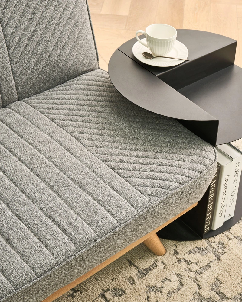 Beliani Dvivietė išskleidžiama sofa KALFAFEL, pilka